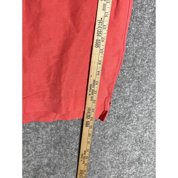 A‎ New Day Linen Rayon Short Sleeve Cuffed Top Womens Size XS Coral Peach - Picture 6 of 6